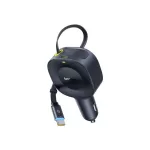 Baseus PrimeTrip VR2 autós gyorstöltő 30W, USB Type-C + USB Type-C automata behúzós kábel, fekete