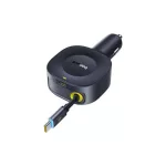 Baseus PrimeTrip VR2 autós gyorstöltő 30W, USB Type-C + USB Type-C automata behúzós kábel, fekete