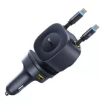 Baseus PrimeTrip VR2 Max autós gyorstöltő 100W, 3×USB Type-C + 1×USB Type-A, 2×automata behúzós kábel, fekete
