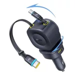 Baseus PrimeTrip VR2 Max autós gyorstöltő 100W, 3×USB Type-C + 1×USB Type-A, 2×automata behúzós kábel, fekete