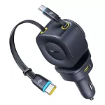 Baseus PrimeTrip VR2 Max autós gyorstöltő 100W, 3×USB Type-C + 1×USB Type-A, 2×automata behúzós kábel, fekete