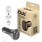 Club3D CAC-1921 autós gyorstöltő 36W, 2×USB Type-A, USB Type-C