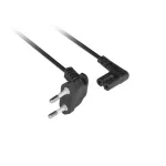 Lanberg CEE 7/16 -> IEC 320 C7 tápkábel, 1.8 m, könyök (derékszögű), VDE, fekete