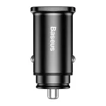Baseus Square Metal autós gyorstöltő 30W, 2×USB Type-A, fekete