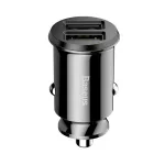 Baseus Grain autóstöltő 3,1 A, 2×USB Type-A, fekete