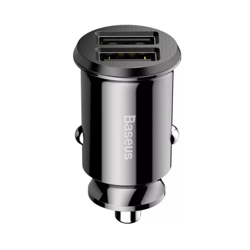 Baseus Grain autóstöltő 3,1 A, 2×USB Type-A, fekete
