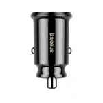 Baseus Grain autóstöltő 3,1 A, 2×USB Type-A, fekete