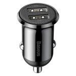 Baseus Grain Pro autóstöltő 24W, 2×USB Type-A, fekete