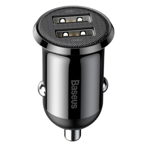 Baseus Grain Pro autóstöltő 24W, 2×USB Type-A, fekete