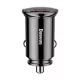Baseus Circular Plastic autós gyorstöltő 30W, USB Type-A + USB Type-C, fekete