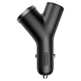  Baseus Y Type autóstöltő 17W, 2×USB Type-A + szivargyújtó kimenet, fekete