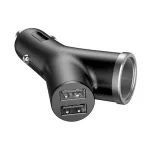 Baseus Y Type autóstöltő 17W, 2×USB Type-A + szivargyújtó kimenet, fekete