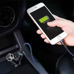Baseus Y Type autóstöltő 17W, 2×USB Type-A + szivargyújtó kimenet, fekete