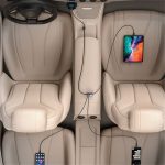 Baseus Share Together PPS autós gyorstöltő 120W, 3×USB Type-A + USB Type-C, beépített kábel, 1,5 m, szürke