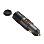 Baseus Share Together autós gyorstöltő, 60W, 2×USB Type-A + szivargyújtó kimenet, szürke
