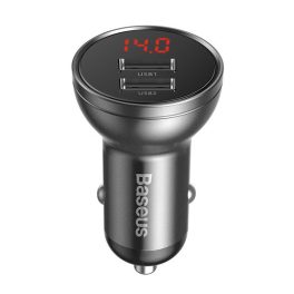   Baseus Digital Display autóstöltő 24W, 2×USB Type-A, szürke