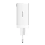 Baseus GaN5 Pro hálózati gyorstöltő 65W, 2×USB Type-C + USB Type-A, fehér + 100W USB Type-C, 1m kábel