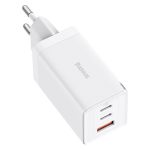 Baseus GaN5 Pro hálózati gyorstöltő 65W, 2×USB Type-C + USB Type-A, fehér + 100W USB Type-C, 1m kábel