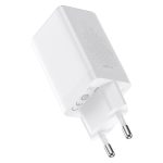 Baseus GaN5 Pro hálózati gyorstöltő 65W, 2×USB Type-C + USB Type-A, fehér + 100W USB Type-C, 1m kábel