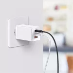Baseus GaN5 Pro hálózati gyorstöltő 65W, 2×USB Type-C + USB Type-A, fehér + 100W USB Type-C, 1m kábel