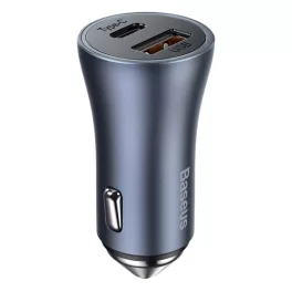   Baseus Golden Contactor Pro autós gyorstöltő 40W, USB Type-A + USB Type-C, szürke