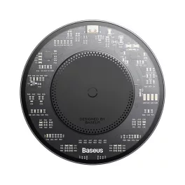   Baseus Simple 2 vezeték nélküli töltő 15W, fekete + 24W USB Type-C, 1m kábel