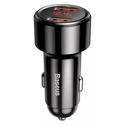 Baseus Magic autós gyorstöltő 45W, 2×USB Type-A, fekete