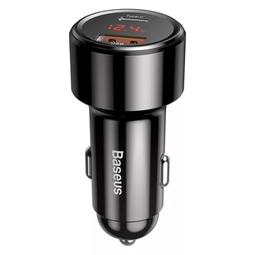 Baseus Magic PPS autós gyorstöltő 45W, USB Type-A + USB Type-C, fekete