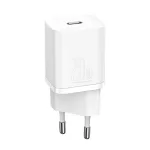 Baseus Super Si hálózati gyorstöltő 20W, USB Type-C, fehér
