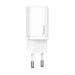 Baseus Super Si hálózati gyorstöltő 30W, USB Type-C, fehér