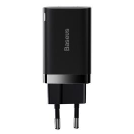   Baseus Super Si Pro hálózati gyorstöltő 30W, USB Type-C + USB Type-A, fekete