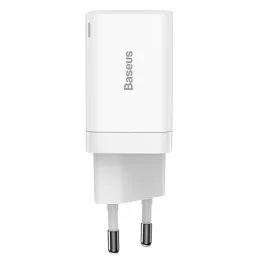   Baseus Super Si Pro hálózati gyorstöltő 30W, USB Type-C + USB Type-A, fehér
