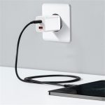 Baseus Super Si Pro hálózati gyorstöltő 30W, USB Type-C + USB Type-A, fehér