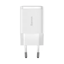   Baseus Compact hálózati töltő 10.5W, 2×USB Type-A, fehér