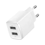 Baseus Compact hálózati töltő 10.5W, 2×USB Type-A, fehér