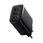Baseus Compact hálózati töltő 17W, 3×USB Type-A, fekete