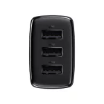 Baseus Compact hálózati töltő 17W, 3×USB Type-A, fekete