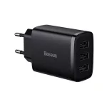 Baseus Compact hálózati töltő 17W, 3×USB Type-A, fekete
