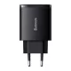 Baseus Compact hálózati gyorstöltő 30W, 2×USB Type-A + USB Type-C, fekete