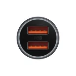 Baseus Golden Contactor Max autós gyorstöltő 60W, 2×USB Type-A, szürke