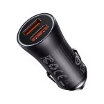 Baseus Golden Contactor Max autós gyorstöltő 60W, 2×USB Type-A, szürke