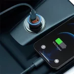 Baseus Golden Contactor Max autós gyorstöltő 60W, USB Type-A + USB Type-C, szürke