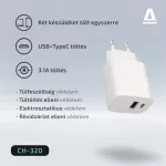 AVAX CH320 SPEEDY USB-A + USB-C 20W hálózati töltő