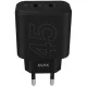 AVAX CH602B SPEEDY+ 2x Type C  (PD) 45W gyors hálózati töltő, fekete