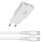 AVAX CH6413 30W GaN gyorstöltő és 60W USB-C szilikon kábel szett, fehér