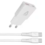 AVAX CH6413 30W GaN gyorstöltő és 60W USB-C szilikon kábel szett, fehér