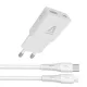 AVAX CH6414 NANO GaN USB-A + USB-C 30W hálózati gyorstöltő, fehér + 27W USBC–Lightning töltőkábel 1.5m