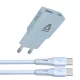 AVAX CH6415 30W GaN gyorstöltő és 60W USB-C szilikon kábel szett, világoskék