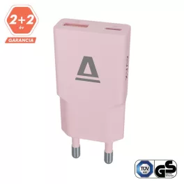   AVAX CH641P NANO SLIM 30W töltő adapter USB-C (PD3.0)+USB-A (QC3.0), rózsaszín
