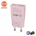 AVAX CH641P NANO SLIM 30W töltő adapter USB-C (PD3.0)+USB-A (QC3.0), rózsaszín
